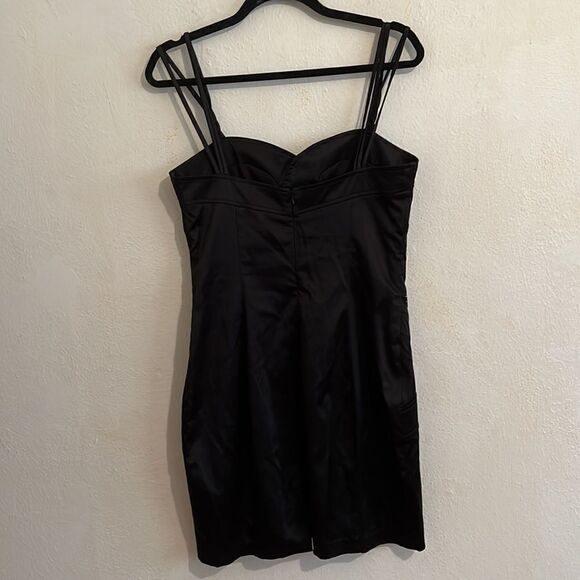 XOXO Black Satin Corset Party Dress with Stud and Rhinestones Accents Size 7/8 - Picture 7 of 10